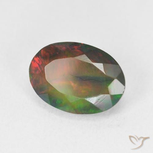 Opale nero Multicolore naturale da 2.14 ct, Taglio ovale, Traslucido