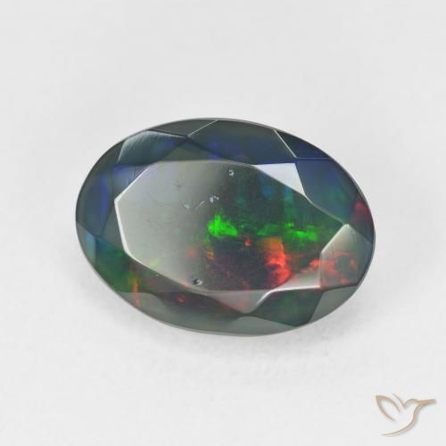 Opale nero Multicolore naturale da 2.94 ct, Ovale, Traslucido