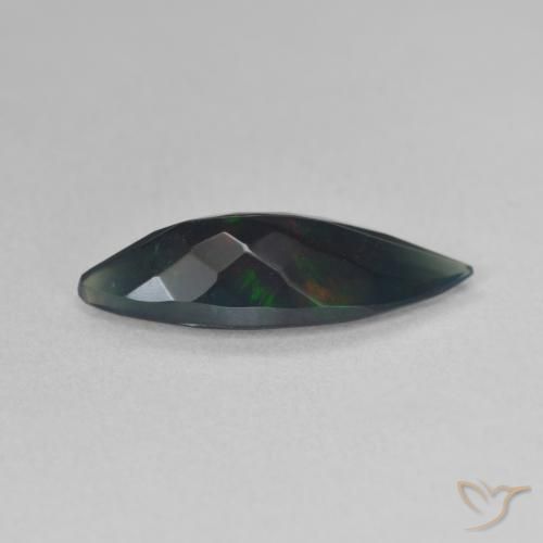 Opale nero Multicolore naturale da 1.45 ct, Taglio marquise, Traslucido
