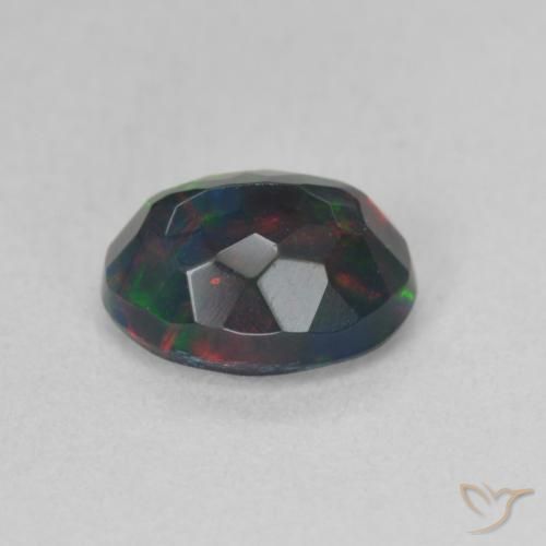 Opale nero Multicolore naturale da 1.35 ct, Ovale, Traslucido