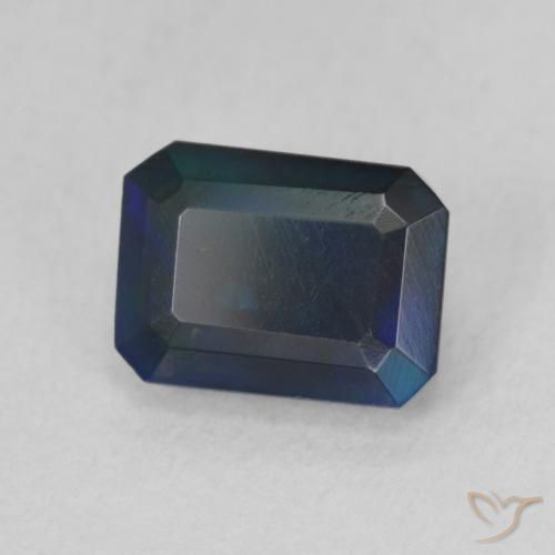Opale nero Multicolore naturale da 1.03 ct, Ottagonale / Taglio smeraldo, Traslucido