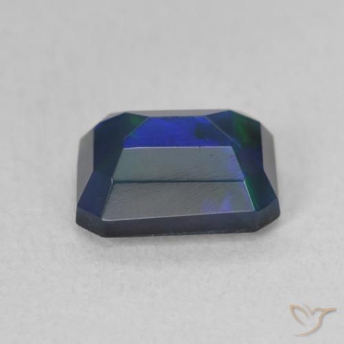 Opale nero Multicolore naturale da 1.03 ct, Ottagonale / Taglio smeraldo, Traslucido