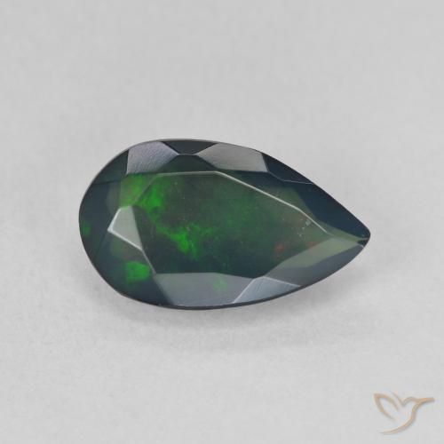Opale nero Multicolore naturale da 1.12 ct, Forma a pera, Traslucido