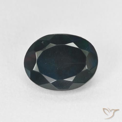 1.38ct Naturale Multicolore Opale nero, Ovale, Traslucido