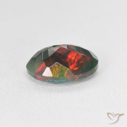 Opale nero Multicolore naturale da 1.09 ct, Ovale, Traslucido