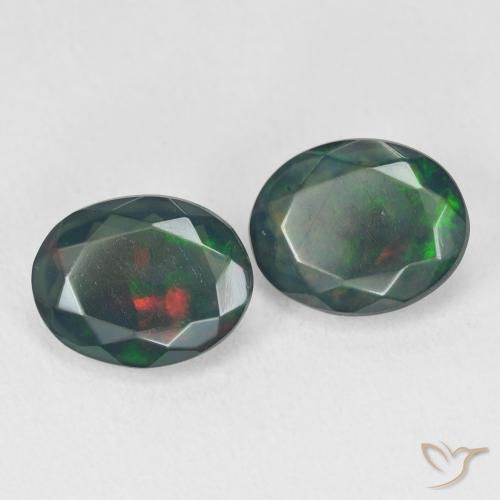 Gemme di Opale nero Multicolore naturale da 2.67 ct, Ovale, Traslucido