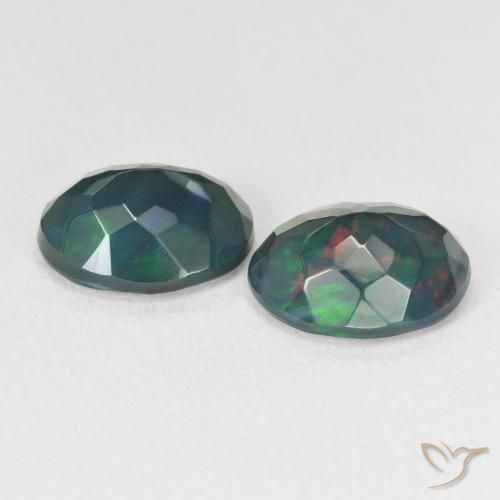 Gemme di Opale nero Multicolore naturale da 2.67 ct, Ovale, Traslucido