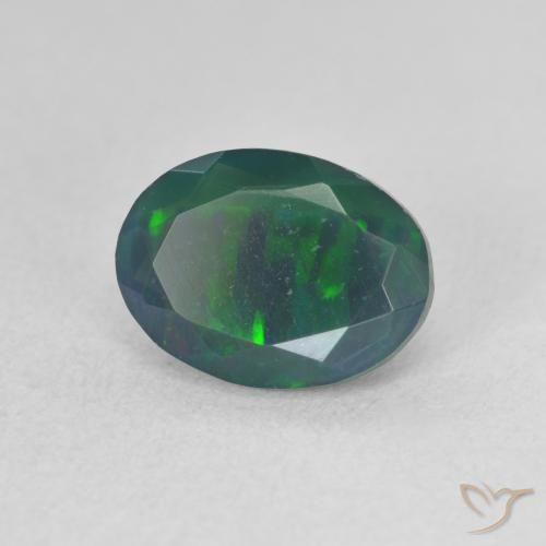 Opale nero Multicolore naturale da 1.31 ct, Ovale, Traslucido