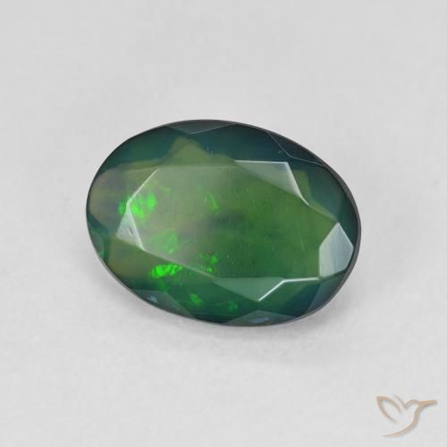Opale nero Multicolore naturale da 1.42 ct, Ovale, Traslucido