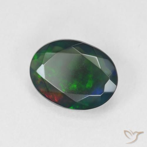 Opale nero Multicolore naturale da 1.46 ct, Taglio ovale, Traslucido
