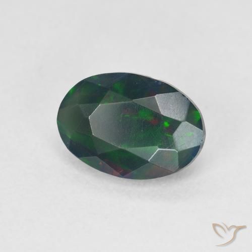 Opale nero Multicolore naturale da 0.86 ct, Ovale, Traslucido