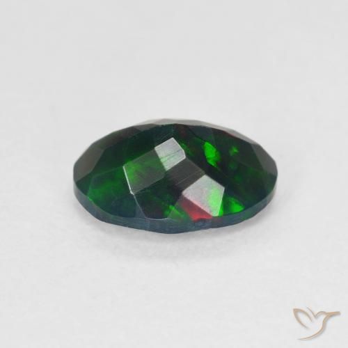 Opale nero Multicolore naturale da 0.86 ct, Ovale, Traslucido