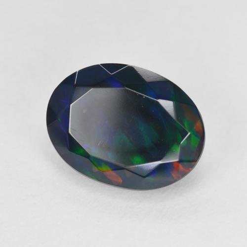 Opale nero Multicolore naturale da 3.02 ct, Ovale, Traslucido