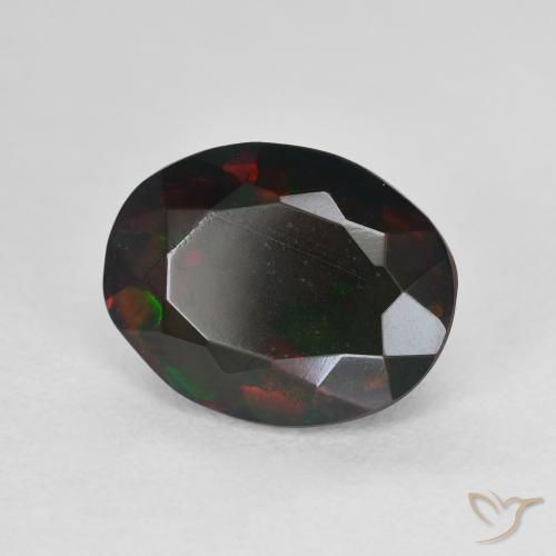 Opale nero Multicolore naturale da 2.40 ct, Ovale, Traslucido