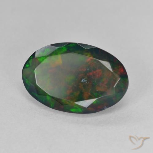 Opale nero Multicolore naturale da 2.42 ct, Ovale, Traslucido