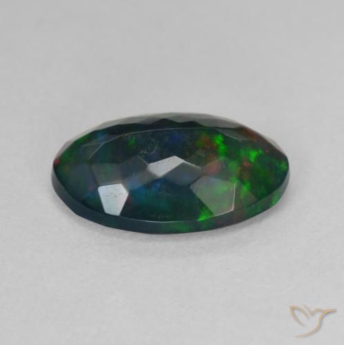 Opale nero Multicolore naturale da 2.42 ct, Ovale, Traslucido