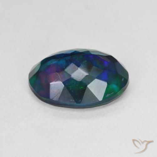 Opale nero Multicolore naturale da 2.87 ct, Ovale, Traslucido