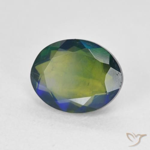 Opale nero Multicolore naturale da 1.55 ct, Ovale, Traslucido