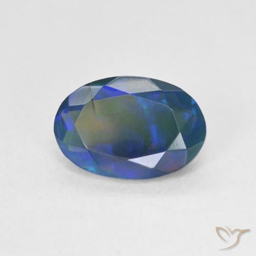 Opale nero Multicolore naturale da 1.10 ct, Ovale, Traslucido