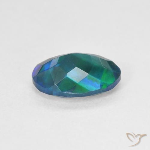 Opale nero Multicolore naturale da 1.10 ct, Ovale, Traslucido