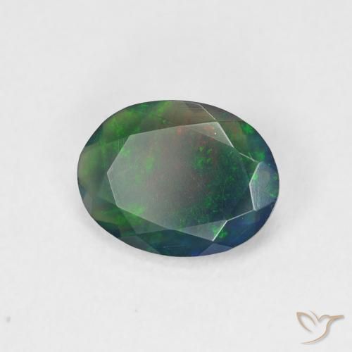 Opale nero Multicolore naturale da 0.88 ct, Ovale, Traslucido