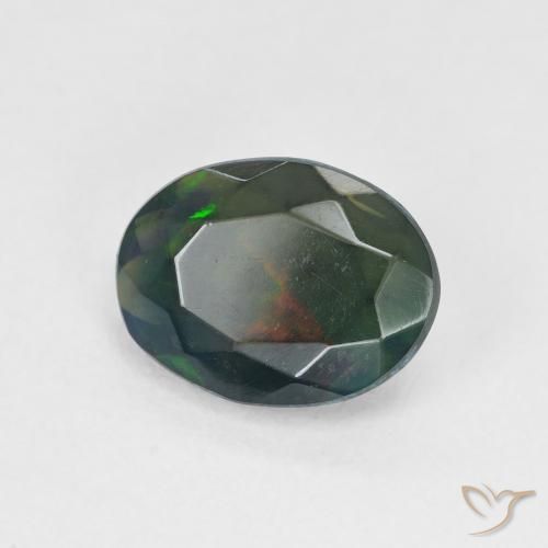 Opale nero Multicolore naturale da 1.36 ct, Ovale, Traslucido