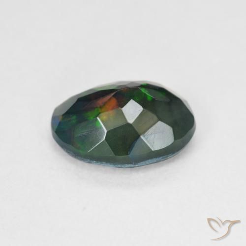 Opale nero Multicolore naturale da 1.36 ct, Ovale, Traslucido