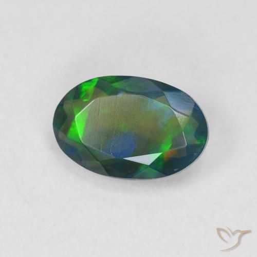 Opale nero Multicolore naturale da 1.05 ct, Ovale, Traslucido