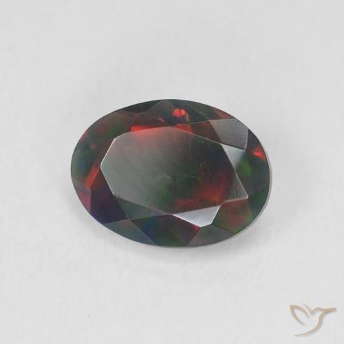 Opale nero Multicolore naturale da 1.20 ct, Ovale, Traslucido