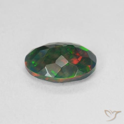Opale nero Multicolore naturale da 1.20 ct, Ovale, Traslucido