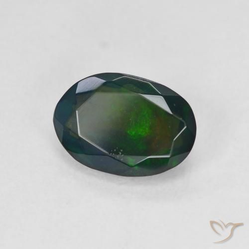 Opale nero Multicolore naturale da 1.22 ct, Ovale, Traslucido