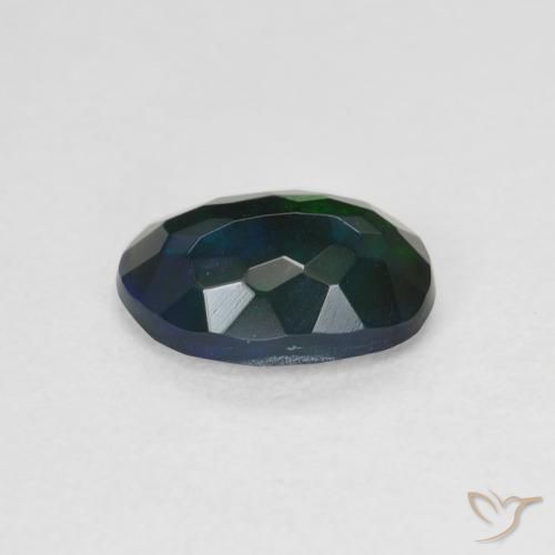 Opale nero Multicolore naturale da 1.22 ct, Ovale, Traslucido