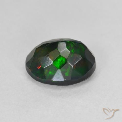Opale nero Multicolore naturale da 1.39 ct, Ovale, Traslucido
