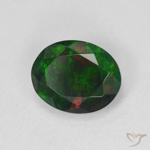 Opale nero Multicolore naturale da 1.25 ct, Ovale, Traslucido