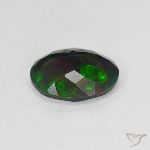 Opale nero Multicolore naturale da 1.25 ct, Ovale, Traslucido