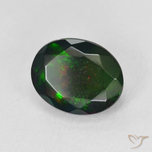 Opale nero Multicolore naturale da 1.72 ct, Ovale, Traslucido