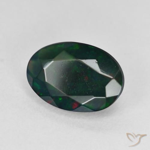 Opale nero Multicolore naturale da 2.37 ct, Ovale, Traslucido
