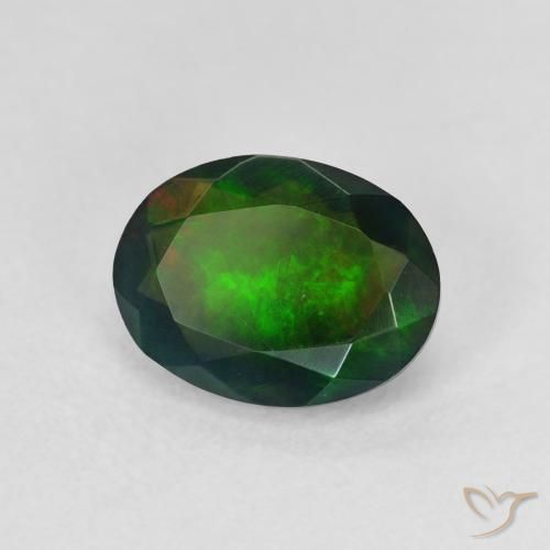 Opale nero Multicolore naturale da 1.34 ct, Ovale, Traslucido
