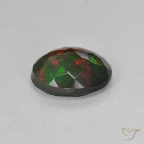 Opale nero Multicolore naturale da 1.24 ct, Ovale, Traslucido