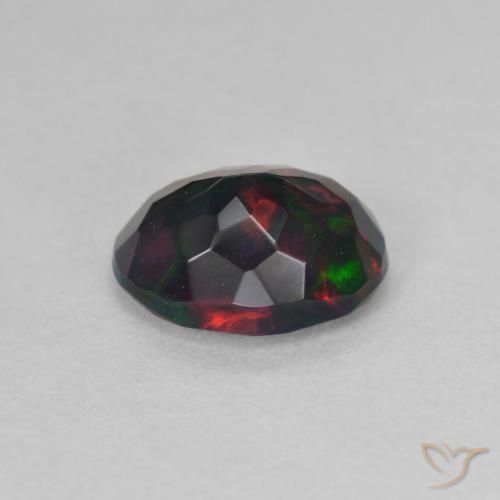 Opale nero Multicolore naturale da 1.09 ct, Ovale, Traslucido