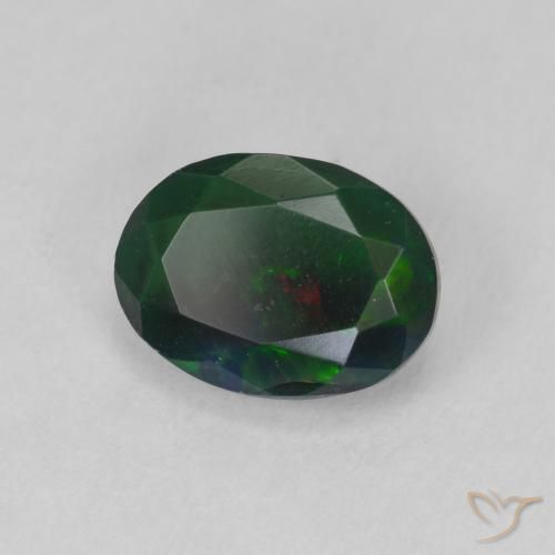 Opale nero Multicolore naturale da 1.29 ct, Ovale, Traslucido