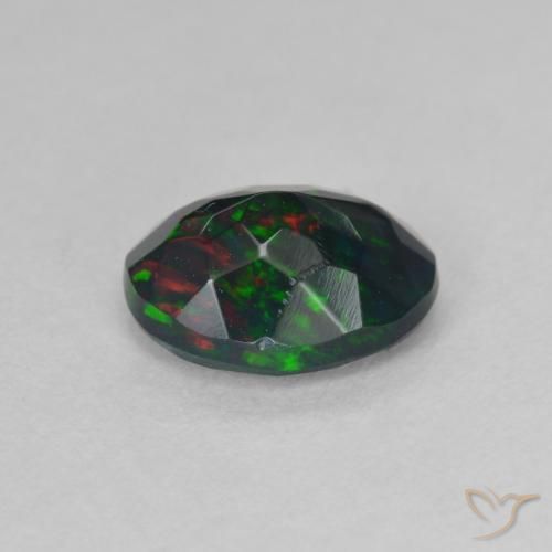 Opale nero Multicolore naturale da 1.22 ct, Ovale, Traslucido