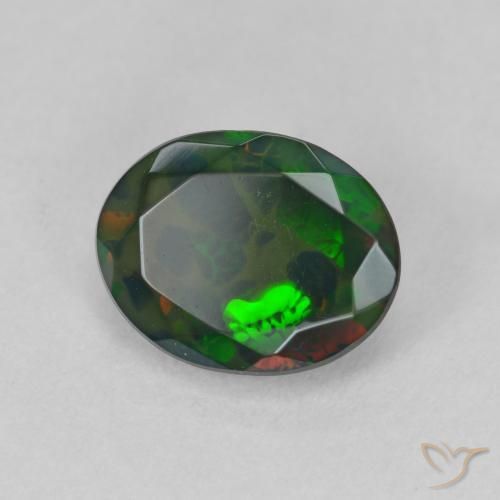 Opale nero Multicolore naturale da 1.42 ct, Ovale, Traslucido