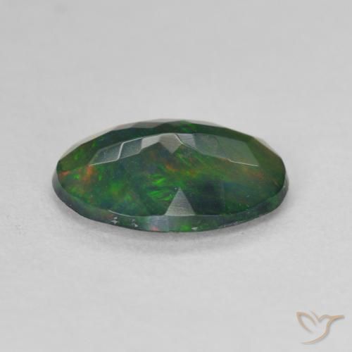 Opale nero Multicolore naturale da 1.35 ct, Ovale, Traslucido