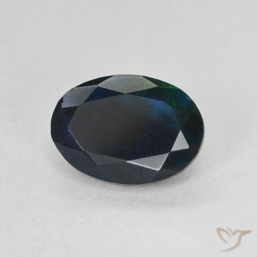 Opale nero Multicolore naturale da 0.97 ct, Ovale, Traslucido
