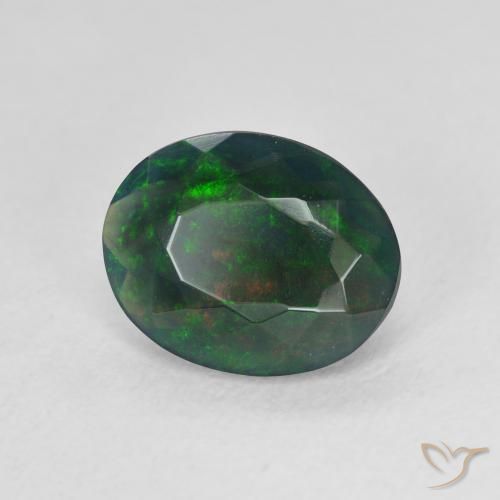 Opale nero Multicolore naturale da 1.54 ct, Ovale, Traslucido