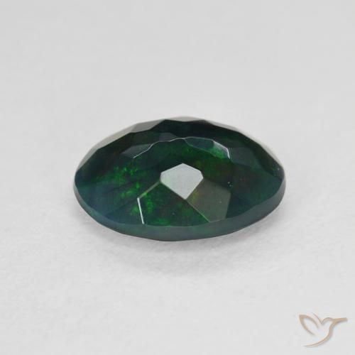 Opale nero Multicolore naturale da 1.54 ct, Ovale, Traslucido