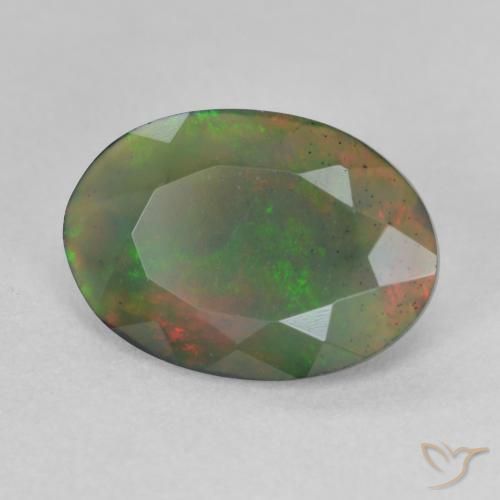 Opale nero Multicolore naturale da 1.67 ct, Ovale, Traslucido