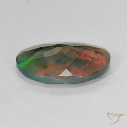 Opale nero Multicolore naturale da 1.67 ct, Ovale, Traslucido