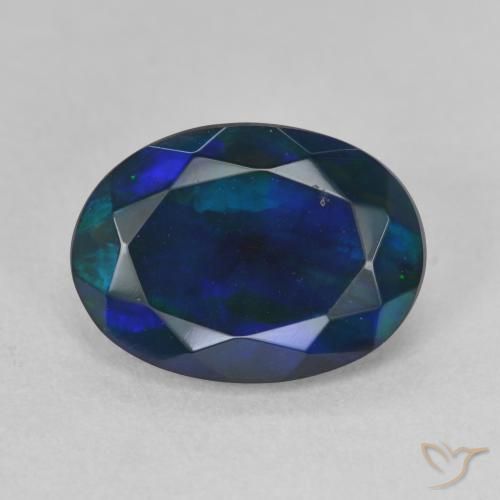 Opale nero Multicolore naturale da 1.80 ct, Ovale, Traslucido